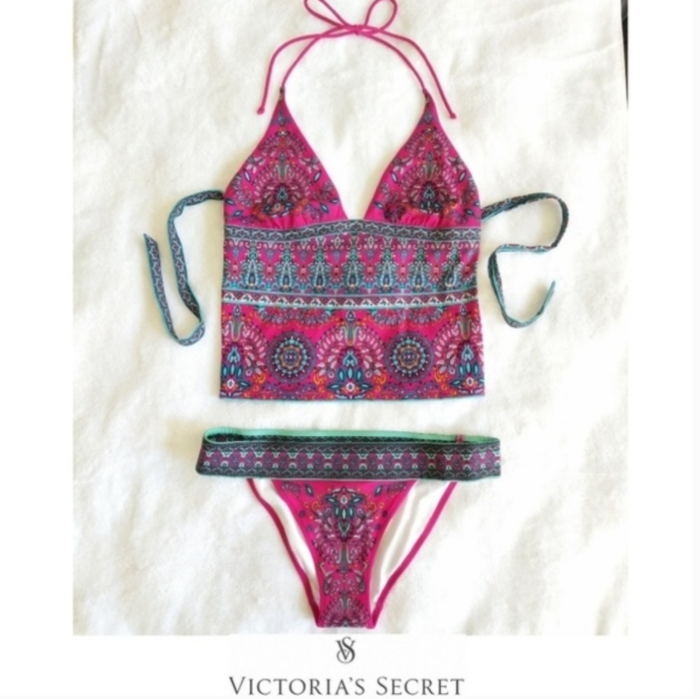 Vs Victoria secret Paisley tankini pink flyaway s
